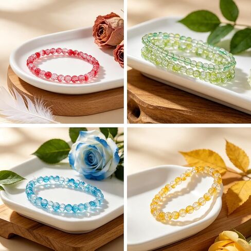 Gaspletu 7200PCS 6mm Glass Beads Bracelet Making Kit, 144 Colors Crystal Beads for Jewelry Making, 6 Box Round Beads Suitable for Beginners in Saudi Arabia