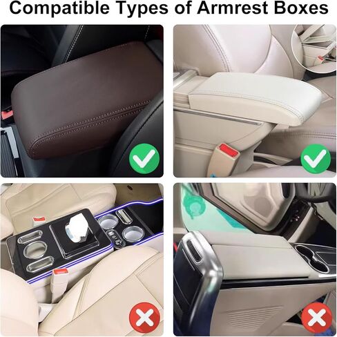NBTEPEM Bling Car Armrest Cover, Universal Microfiber Leather Center Console Cover with 2 Pockets, Rhinestone Car Armrest Cushion Protector, Bling Accessories Interior (Silver Diamond) in Kuwait