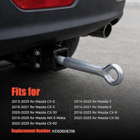 KD53-50-EJ1B Maz da Tow Hook Compatible with Mazda 3 6 CX-3 CX-5 CX-30 CX-9 CX-50 MX-5 MX-30 Front Bumper Assembly for Roadside Recovery in Kuwait