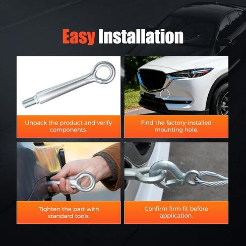 KD53-50-EJ1B Maz da Tow Hook Compatible with Mazda 3 6 CX-3 CX-5 CX-30 CX-9 CX-50 MX-5 MX-30 Front Bumper Assembly for Roadside Recovery in Kuwait