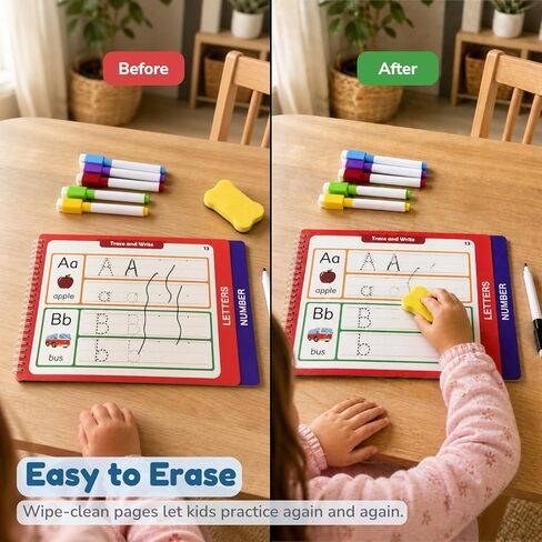 Handwriting Practice Writing Workbook for Kids Ages 3-6, Montessori Educational Learning Activities Book for Toddlers 3-6 Year Olds in Saudi Arabia
