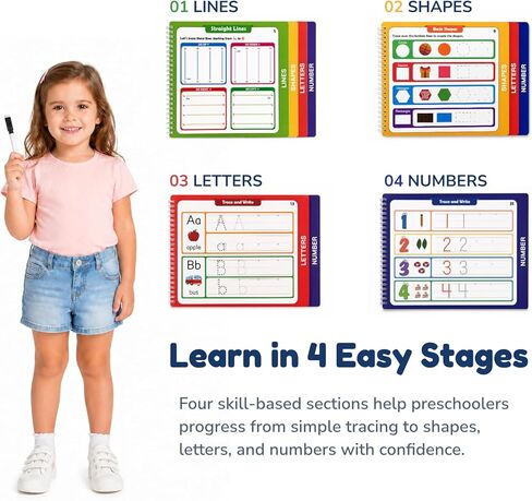 Handwriting Practice Writing Workbook for Kids Ages 3-6, Montessori Educational Learning Activities Book for Toddlers 3-6 Year Olds in Saudi Arabia