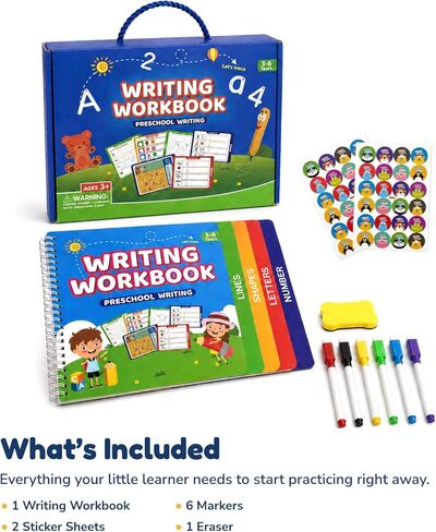 Handwriting Practice Writing Workbook for Kids Ages 3-6, Montessori Educational Learning Activities Book for Toddlers 3-6 Year Olds in Saudi Arabia