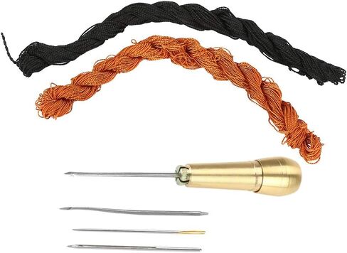 Professional Leather Sewing Thread Kit, Pro Grade Durable 18m Length, Shoe Repair Thread, Black Brown Colors Stainless Steel Needles Included, for DIY Hobbyists Shoemakers Bag Craf in Kuwait