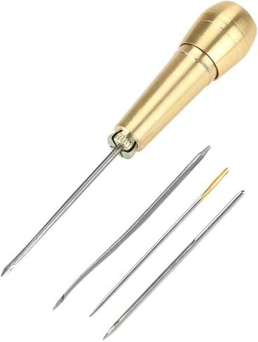 Professional Leather Sewing Thread Kit, Pro Grade Durable 18m Length, Shoe Repair Thread, Black Brown Colors Stainless Steel Needles Included, for DIY Hobbyists Shoemakers Bag Craf in Kuwait