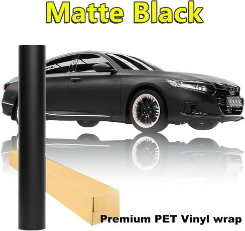50FT X 5FT Matte Black Car Vinyl Wrap - Air Release Technology, Self - Healing, UV Resistant, Scratch Protection, Easy Install for Cars/Trucks/SUVs in Saudi Arabia
