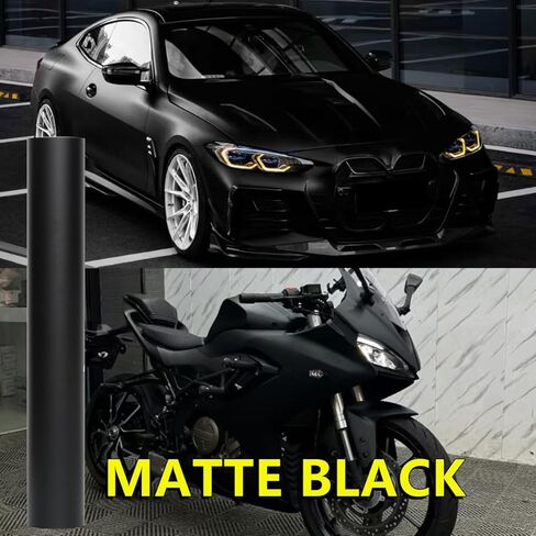 50FT X 5FT Matte Black Car Vinyl Wrap - Air Release Technology, Self - Healing, UV Resistant, Scratch Protection, Easy Install for Cars/Trucks/SUVs in Saudi Arabia
