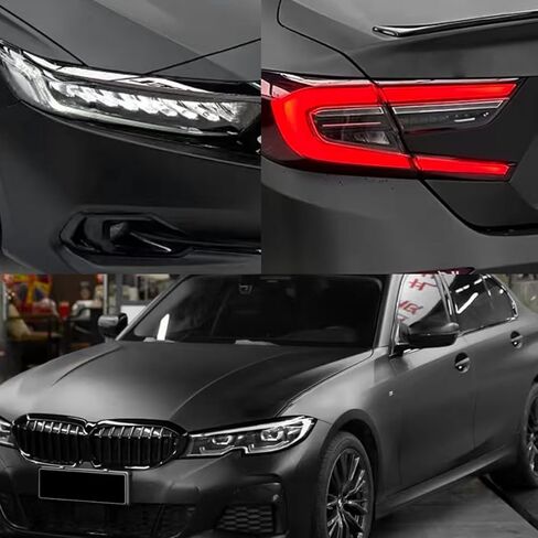 50FT X 5FT Matte Black Car Vinyl Wrap - Air Release Technology, Self - Healing, UV Resistant, Scratch Protection, Easy Install for Cars/Trucks/SUVs in Saudi Arabia