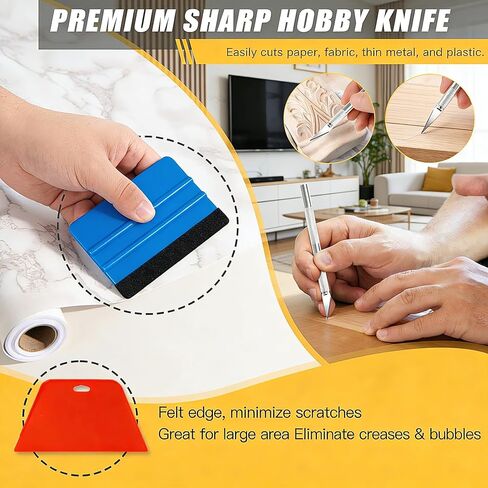 Vinyl Wrap Tool Kit, Car Wrap Tools 4PCS Set Smoothing Kit for Applying Peel, Stick Wallpaper and Car Wrap in Kuwait
