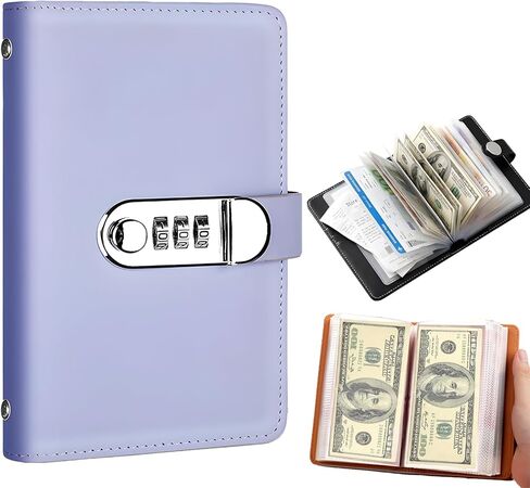 100 Envelope Savings Challenge Book with Password Lock, Money Saving Binder, Savings Challenge, Money Saving Book with Cash Envelopes, Fun to Reach Your Savings Goals (Black) in Saudi Arabia