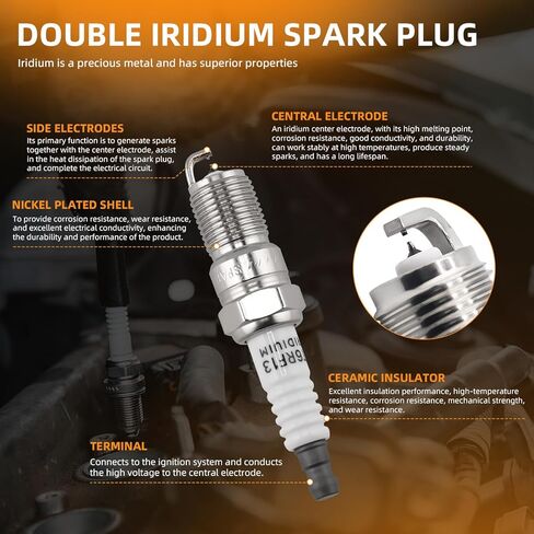 DEAL Set of 6 UF486 Ignition Coil Pack + Double Iridium Spark Plugs 3.0L V6 Compatible with Ford Mercury Mazda & Lincoln - 09-12 Escape 06-12 Fusion 09-11 Mariner 06-11 Milan 10-11 Tribute 06 Zephyr in Kuwait
