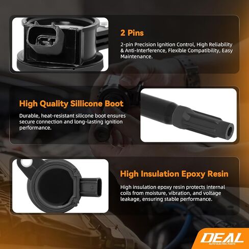 DEAL Set of 6 UF486 Ignition Coil Pack + Double Iridium Spark Plugs 3.0L V6 Compatible with Ford Mercury Mazda & Lincoln - 09-12 Escape 06-12 Fusion 09-11 Mariner 06-11 Milan 10-11 Tribute 06 Zephyr in Kuwait