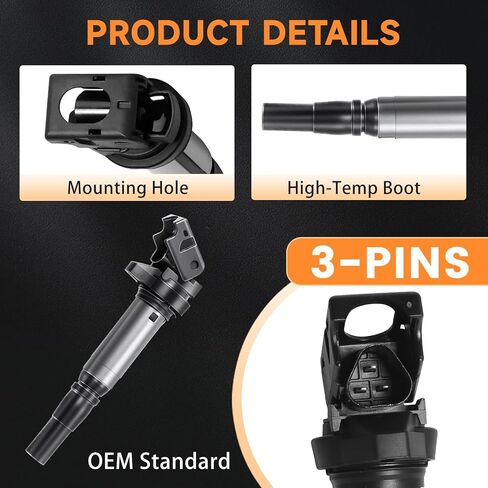 Motorevo 1.6L Ignition Coil Pack Set of 4 Compatible with Mini Cooper 2007 2008 2009 2010 2011 2012 2013, Cooper Countryman 2011-2016, Cooper Paceman 2013-2016 1.6L L4 Turbo Replace UF598 12137575010 in Saudi Arabia