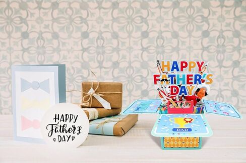Father's Day Pop Up Card, 3D Toolbox Design Father's Day Greeting Card with Envelope, Handmade 3D Pop Up Greeting Card for Dad Grandpa Husband, Perfect Keepsake Gift for Dad from Daughter Son in Saudi Arabia
