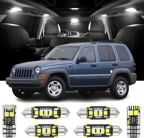 10 Pieces Interior LED Lights Replacement for Jeep Liberty KK/DODGE Nitro 2006-2012 Jeep Liberty KK 2008-2012 DODGE Nitro 2006-2011 White LED Interior Bulb with Install Tool in Kuwait
