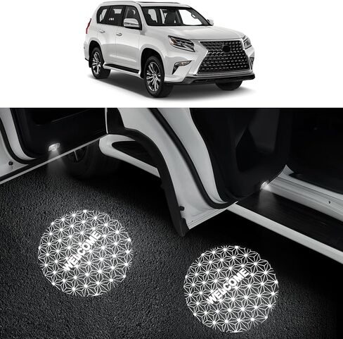 Car Door Welcome Projection Lamp Suitable for 2010-2023 Version of Lexus GX460 Led Lens Door Automatic Induction Lamp Internal Modification lexus gx460 accessories (4 Pieces) in Saudi Arabia