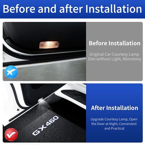 Car Door Welcome Projection Lamp Suitable for 2010-2023 Version of Lexus GX460 Led Lens Door Automatic Induction Lamp Internal Modification lexus gx460 accessories (4 Pieces) in Saudi Arabia