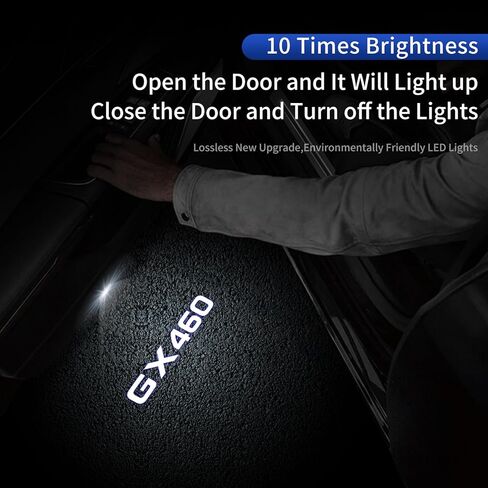 Car Door Welcome Projection Lamp Suitable for 2010-2023 Version of Lexus GX460 Led Lens Door Automatic Induction Lamp Internal Modification lexus gx460 accessories (4 Pieces) in Saudi Arabia
