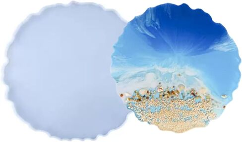 13 inches Large Silicone Tray Mold, Big Geode Silicone Mold, Irregular Edges Rolling Tray Mold for Jewerly Holder Home Decor (13inch) in Saudi Arabia