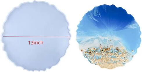 13 inches Large Silicone Tray Mold, Big Geode Silicone Mold, Irregular Edges Rolling Tray Mold for Jewerly Holder Home Decor (13inch) in Saudi Arabia