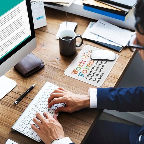 لوحة ماوس ذات حافة مخيطة ومضادة للانزلاق ومضحكة وساحرة من Work Forecast، لأجهزة الكمبيوتر اللاسلكية التي تعمل بالماوس والمكتب والمنزل، هدية فكاهة للمكتب لرئيس الموظفين والزملاء والأصدقاء in Kuwait
