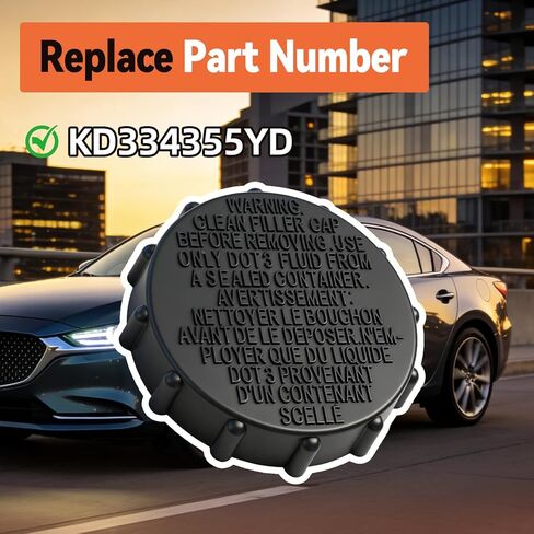 KD334355YD غطاء خزان الفرامل مناسب لمازدا 3 2015-2018 6 2015-2021 CX-3 2016-2021 CX-5 2015-2025 CX-9 2016-2023 CX-50 2025 MX-5 Miata 2016-2025 أسطوانة الفرامل الرئيسية غطاء الخزان in Kuwait
