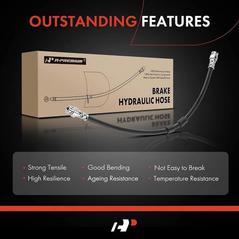 A-Premium Rear Center Forward or Rear Lower Center Side Brake Hydraulic Hose Compatible with Lexus and Toyota Models - Land Cruiser 2004-2007, LX470 2000-2007, 4.7L in Kuwait