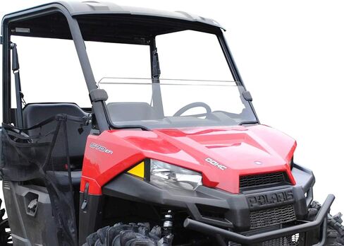 SuperATV Scratch Resistant Half Windshield for 2017+ Polaris Ranger Midsize 500 (See Fitment), XR Optic Hard Coating, 1/4" Polycarbonate 250x Stronger than Glass, USA Made in Kuwait