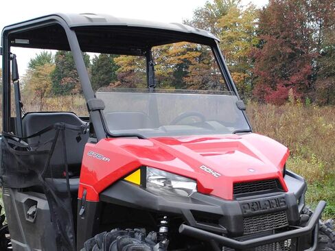 SuperATV Scratch Resistant Half Windshield for 2017+ Polaris Ranger Midsize 500 (See Fitment), XR Optic Hard Coating, 1/4" Polycarbonate 250x Stronger than Glass, USA Made in Kuwait