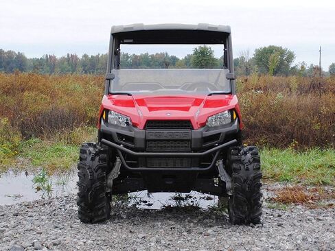 SuperATV Scratch Resistant Half Windshield for 2017+ Polaris Ranger Midsize 500 (See Fitment), XR Optic Hard Coating, 1/4" Polycarbonate 250x Stronger than Glass, USA Made in Kuwait