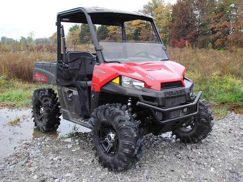 SuperATV Scratch Resistant Half Windshield for 2017+ Polaris Ranger Midsize 500 (See Fitment), XR Optic Hard Coating, 1/4" Polycarbonate 250x Stronger than Glass, USA Made in Kuwait