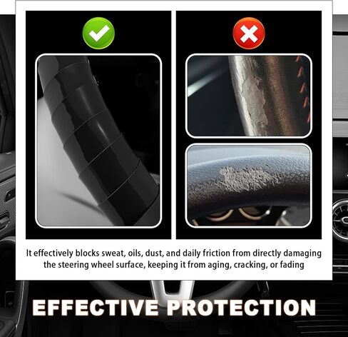 2PCS PU Leather Steering Wheel Wrap Tape,2026 New Car Steering Wheel Tape for Comfort & Protection,Universal Car Wheels Cover Cars Interior Accessories for Most Vehicles in Kuwait