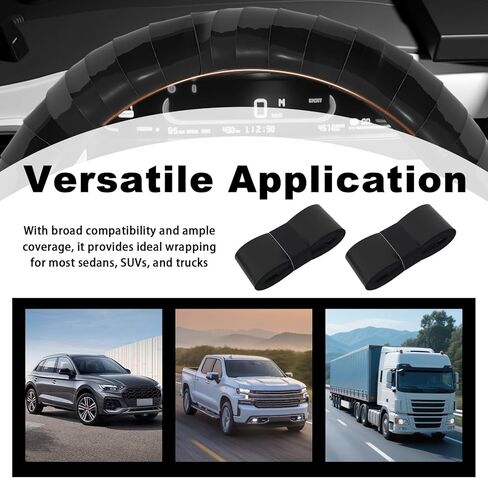 2PCS PU Leather Steering Wheel Wrap Tape,2026 New Car Steering Wheel Tape for Comfort & Protection,Universal Car Wheels Cover Cars Interior Accessories for Most Vehicles in Kuwait