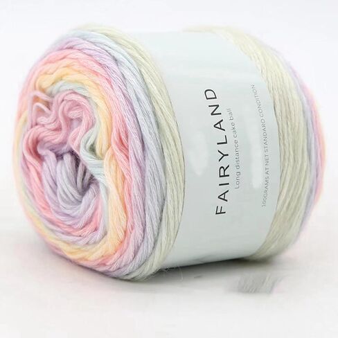 1Skein Multicolor Wool Chenille Yarn 2mm Velvet Cotton Hand Knitting Yarns 382.76 Yds Soft Rainbow Cotton Crochet Yarn for Sweater Scarf Fabric Needlework Craft in Kuwait