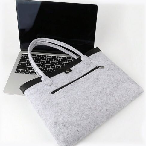 Felt Laptop Sleeve with Handle for Laptop, Minimalist Felt Computer Case for Women, Lightweight Portable Laptop Tote in Kuwait
