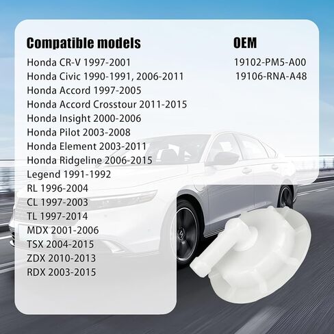 Coolant Reservoir Cap, Radiator Coolant Reservoir Tank Cap with Joint, Compatible with Honda Accord Civic Pilot Insight Element, Replace OEM: # 19106-RNA-A48 in Saudi Arabia
