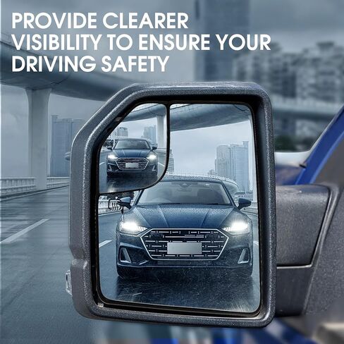 Driver Side Heated Mirror Glass for Ford F-150 2015 2016 2017 2018 2019 2020,Convex with Blind Spot,Left Rear View Mirror Glass with Backing Plate & 2 Clips(Replaces FL3Z17K707A) in Kuwait