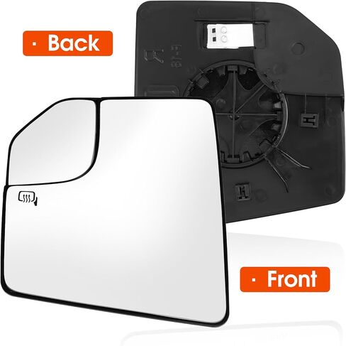 Driver Side Heated Mirror Glass for Ford F-150 2015 2016 2017 2018 2019 2020,Convex with Blind Spot,Left Rear View Mirror Glass with Backing Plate & 2 Clips(Replaces FL3Z17K707A) in Kuwait