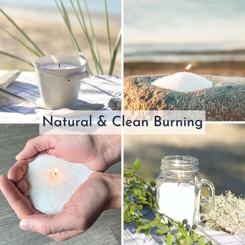 Foton Pearled Candle Grande Bag 64oz - White Unscented Non Toxic Luxury Long Lasting Powder Candles - Refillable Candle Sand with 100 Wicks for Candle Making in Saudi Arabia