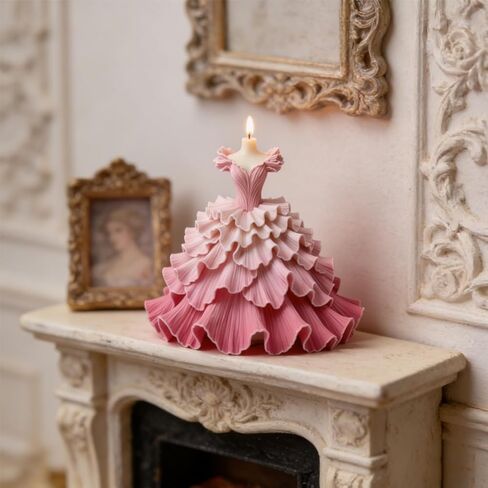 Wedding Dress Silicone Candle Mold, Bride Skirt Princess Dress Mold for Candle Making, Epoxy Resin Casting Mold for DIY Handcraft, Perfect for Party Dinner Home Decor Wedding Valentine's Day Gifts in Saudi Arabia