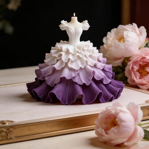 Wedding Dress Silicone Candle Mold, Bride Skirt Princess Dress Mold for Candle Making, Epoxy Resin Casting Mold for DIY Handcraft, Perfect for Party Dinner Home Decor Wedding Valentine's Day Gifts in Saudi Arabia