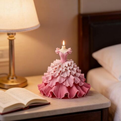 Wedding Dress Silicone Candle Mold, Bride Skirt Princess Dress Mold for Candle Making, Epoxy Resin Casting Mold for DIY Handcraft, Perfect for Party Dinner Home Decor Wedding Valentine's Day Gifts in Saudi Arabia