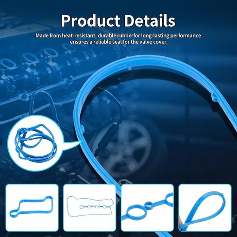 VS50818R 1.6L Valve Cover Gasket Set Fits for 2012-2022 Hyundai Accent Elantra Kona Sonata Veloster, 2011-2023 Kia Forte Optima Rio 2012-2021, Soul Seltos Turbo, Replace VS50736 151086501 11143900 in Kuwait