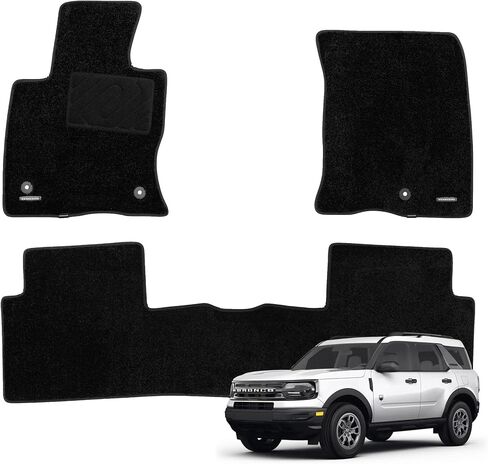 WENNEBIRD Superior Carpet Floor Mats for 2021-2026 Ford Bronco Sport (Not for Bronco), 0.6-Inch Ultra-Thick, Noise-Reducing, All-Weather Waterproof Anti-Slip – 3-Pc Set in Kuwait