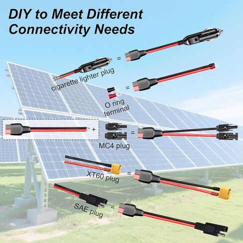 12AWG Anderson Connector Cable 3FT 30A Anderson Powerpole Connector Extension Cable with Housing Contacts for Solar Generators Controllers Portable Power Station and Battery DIY in Saudi Arabia