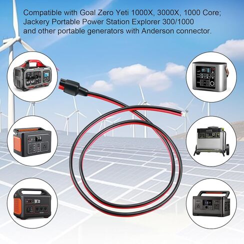 12AWG Anderson Connector Cable 3FT 30A Anderson Powerpole Connector Extension Cable with Housing Contacts for Solar Generators Controllers Portable Power Station and Battery DIY in Saudi Arabia