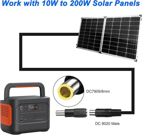 MEIRIYFA DC 7909 إلى DC 8020 محول DC7909 ذكر إلى DC8020 أنثى موصل لمحطة الطاقة المحمولة للوحة الشمسية مع سلسلة Jackery Explorer - 3 قطع in Kuwait
