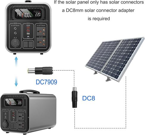 MEIRIYFA DC 7909 إلى DC 8020 محول DC7909 ذكر إلى DC8020 أنثى موصل لمحطة الطاقة المحمولة للوحة الشمسية مع سلسلة Jackery Explorer - 3 قطع in Kuwait