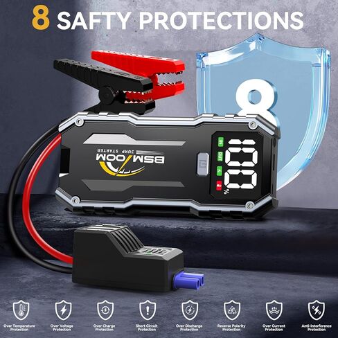 Jump Starter, 7000A 26800mAh Jump Starter Battery Pack, Car Jump Starter Battery Pack for up to All Gas and 10.0L Diesel Engines with LED Display, LED Light, Power Bank with Type C Port in Saudi Arabia