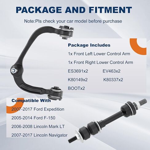 KUIPERAUTO Front Upper Control Arm Kit Compatible for 2007-2017 Ford Expedition, 2005-2014 Ford F150, 2006-2008 Lincoln Mark/LT, 2007-2017 Navigator Left & Right Suspension Kit in Kuwait